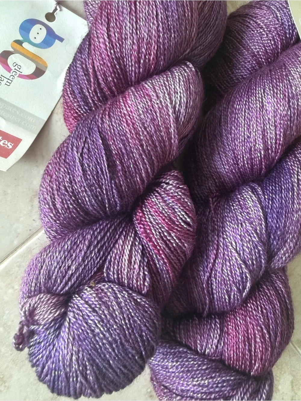 Fyberspates Gleem Lace Hand-Dyed Yarn in Purple Mix - Grape